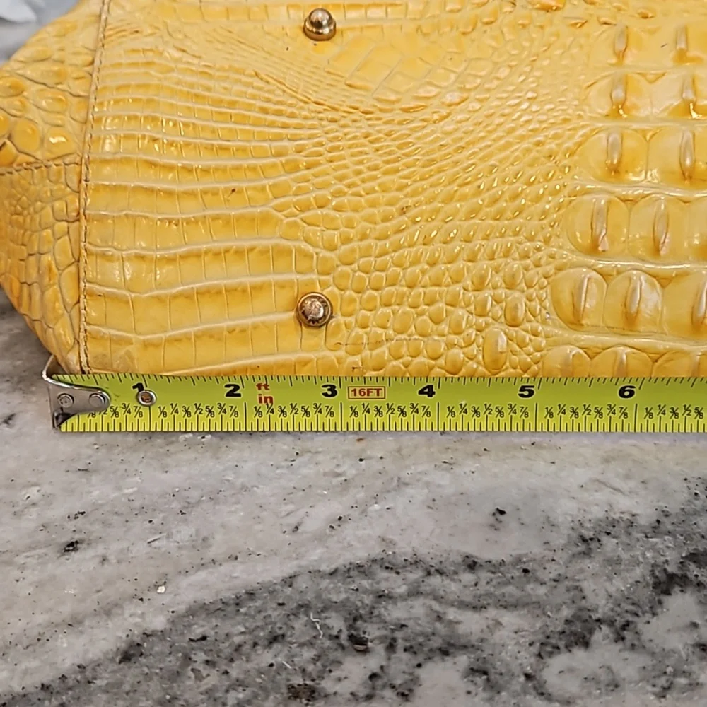 Brahmin Large Bailee YELLOW Crocodile Embossed Tote bag